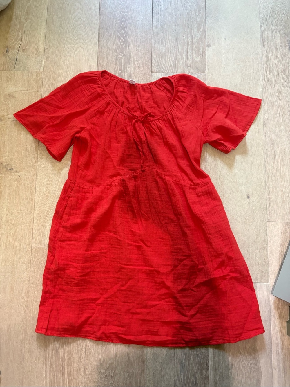 Old Navy Red Short-Sleeve Tunic Top